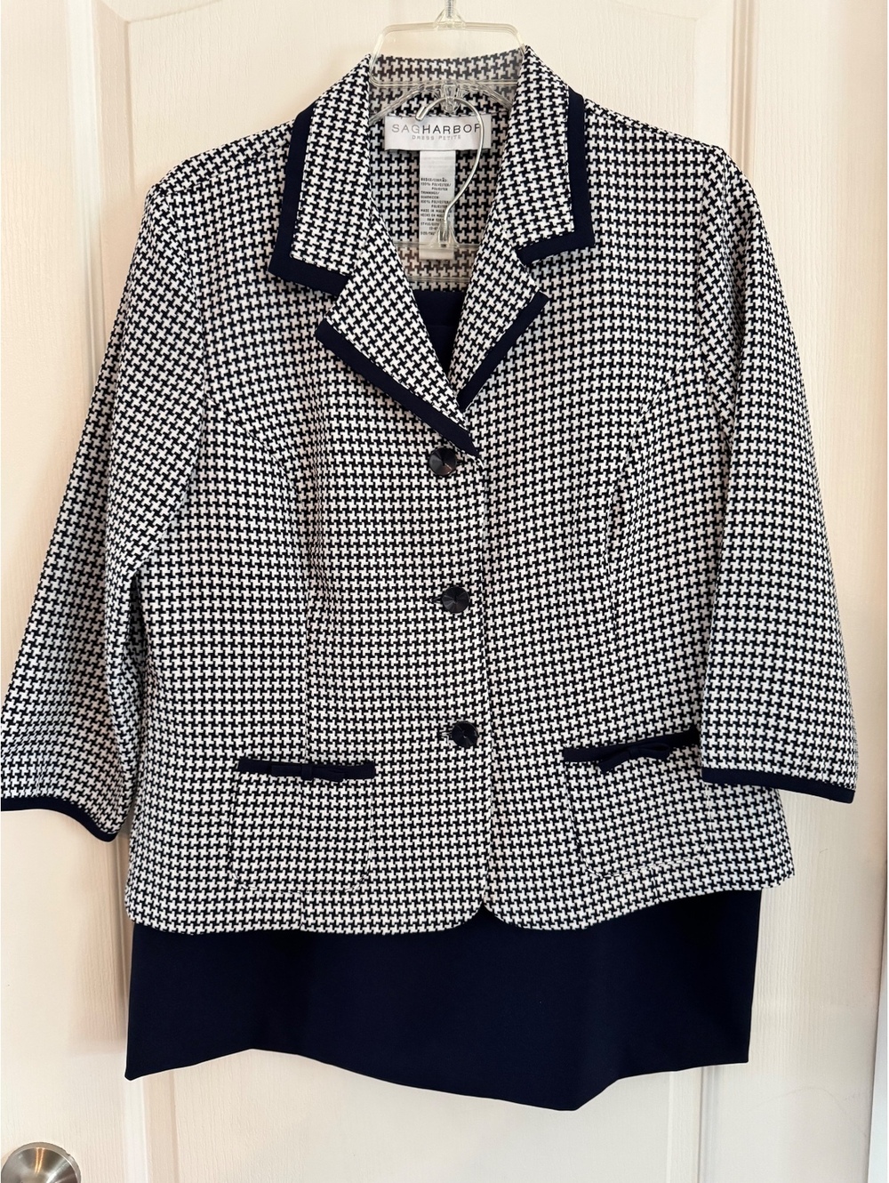 Sag Harbor Women's Houndstooth Suit Jacket Size 12P